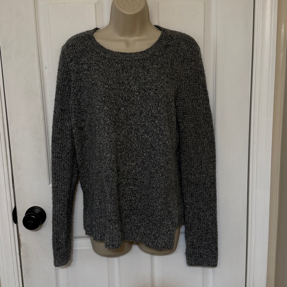 Lou & Grey Gray Ribbed Knit Sweater Wool Blend Size Small - Picture 3 of 5